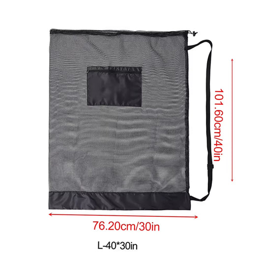 Mesh Soccer Ball Bag Drawstring Sports Ball Bag with Zipper Pocket Extra Large Storage Bags for Football Volleyball Basketball