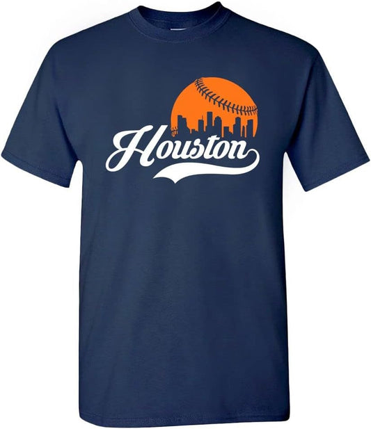 Cityscape Skyline Men'S T-Shirt for Baseball Fans