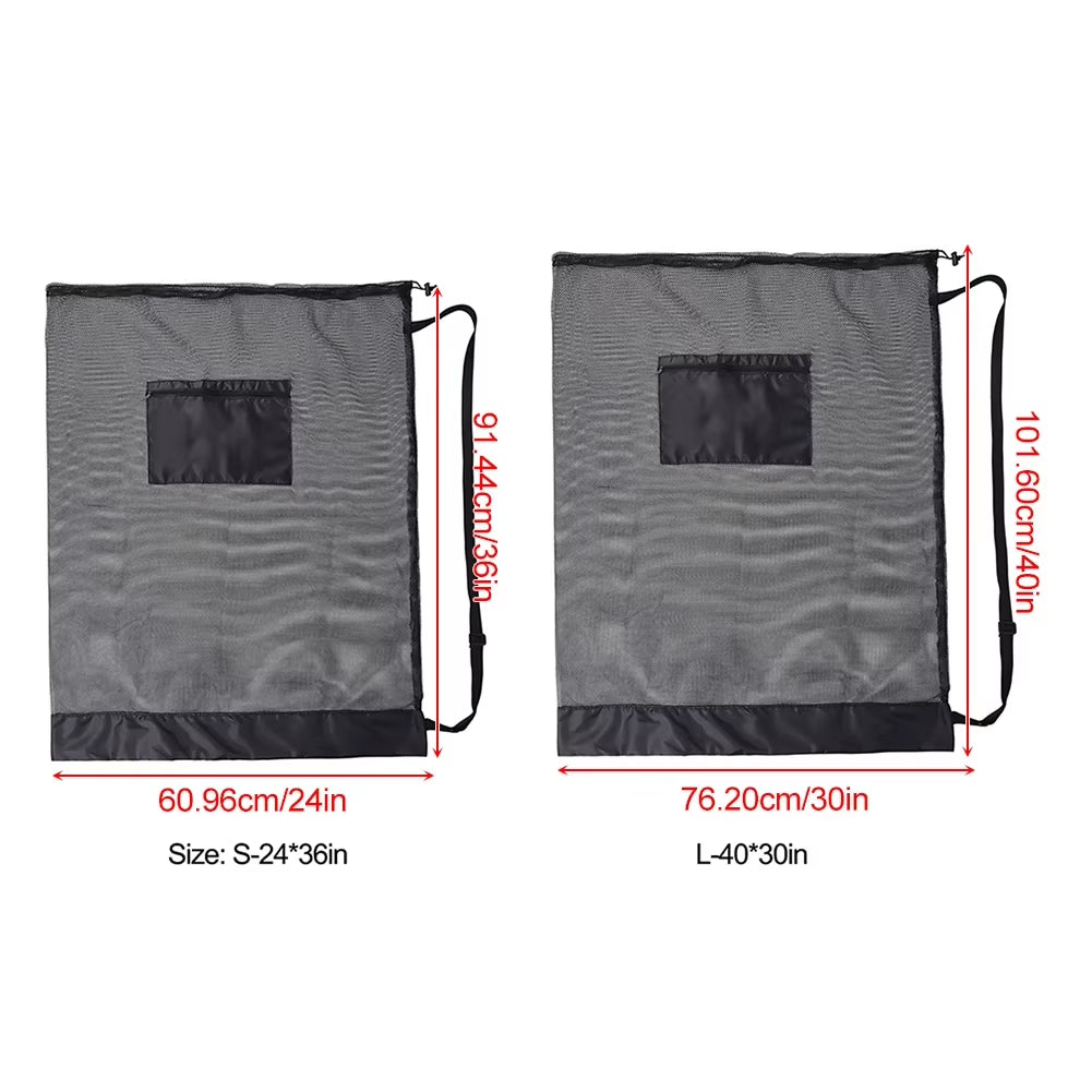 Mesh Soccer Ball Bag Drawstring Sports Ball Bag with Zipper Pocket Extra Large Storage Bags for Football Volleyball Basketball