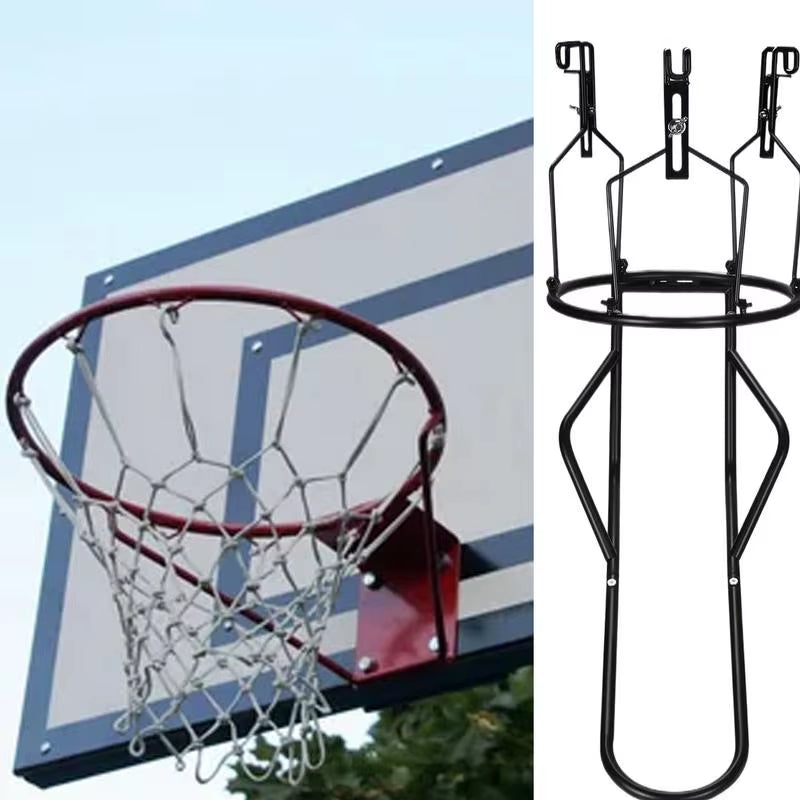 Basketball Rebounder Attachment Heavy Duty Steel Basketball Returner with 3 Stable Large Hooks Basketball Training Auxiliary