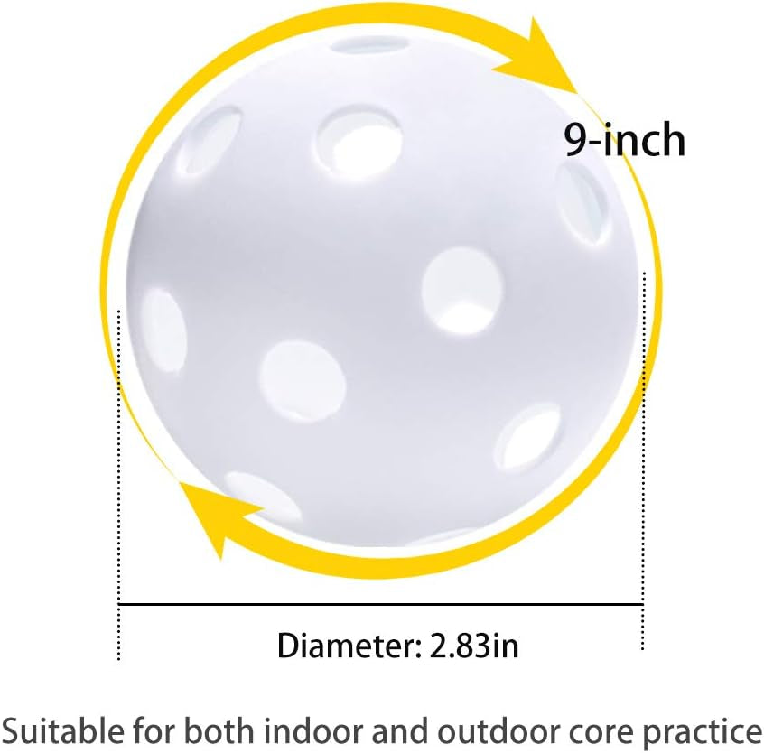 12 Pack Plastic Baseball Practice Baseballs for Hitting, Indoor Outdoor Lightweight Balls Baseball Batting Training